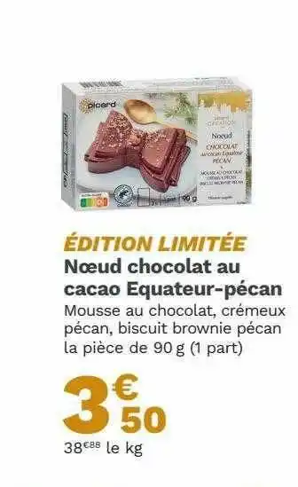 Picard Nœud Chocolat Au Cacao équateur-pécan offre
