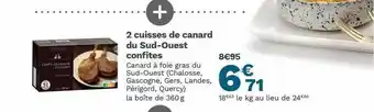 2 Cuisses De Canard Du Sud-ouest Confites