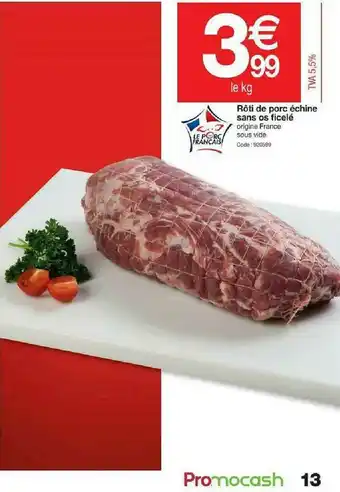 Rôti De Porc échine Sans Os Ficelé