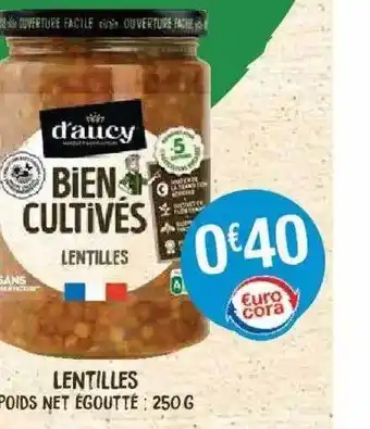 Cora x Carrefour Lentilles D'aucy offre