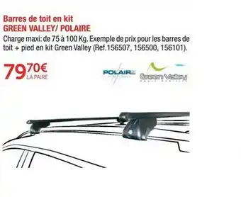 Roady Barres De Toit En Kit Green Valley - Polaire offre