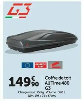 Roady Coffre De Toit All Time 480 G3 offre
