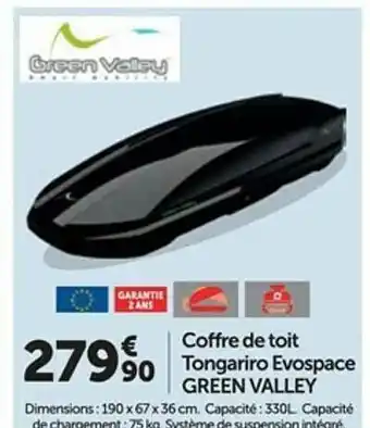 Roady Coffre De Toit Tongariro Evospace Green Valley offre