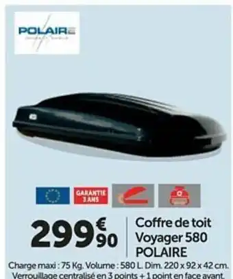 Coffre De Toit Voyager 580 Polaire