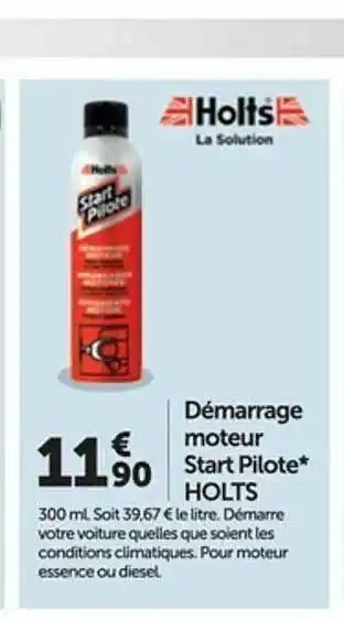 Roady Démarrage Moteur Start Pilote Holts offre