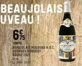Beaujolais Nouveau A.o.c. Georges Duboeuf Rouge 2021
