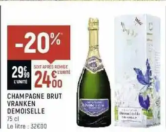 Spar Champagne Brut Vranken Demoiselle offre