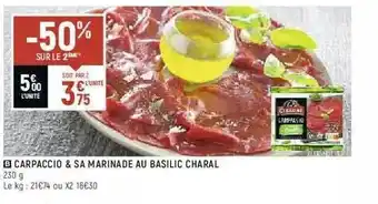 Spar Carpaccio & Sa Marinade Au Basilic Charal offre