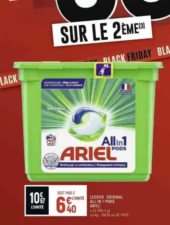 Spar Lessive Original All In 1 Pods Ariel offre