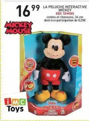 Stokomani La Peluche Interactive Mickey Mickey Mouse offre