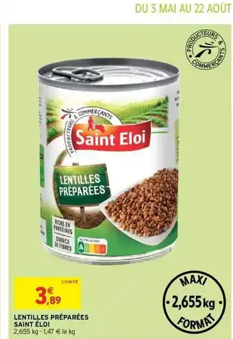 Intermarché Lentilles Préparées Saint éloi offre