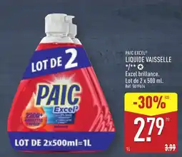 ALDI PAIC EXCEL® Liquide vaisselle offre