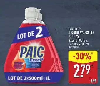 ALDI PAIC EXCEL® Liquide vaisselle offre