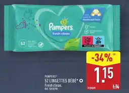 ALDI PAMPERS® 52 lingettes bébé offre