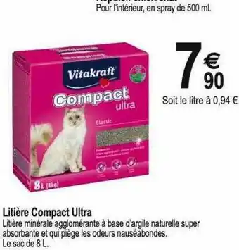 Tridôme Litière Compact Ultra Vitakraft offre