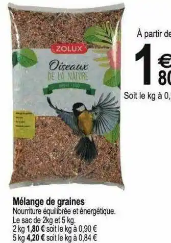Tridôme Mélange De Graines Zolux offre