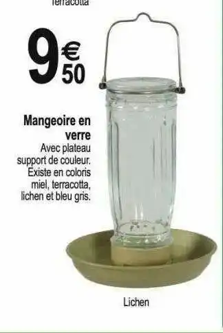 Tridôme Mangeoire En Verre offre