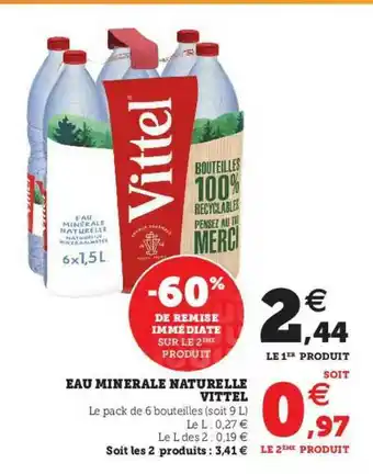 U Express Eau Minérale Naturelle Vittel offre
