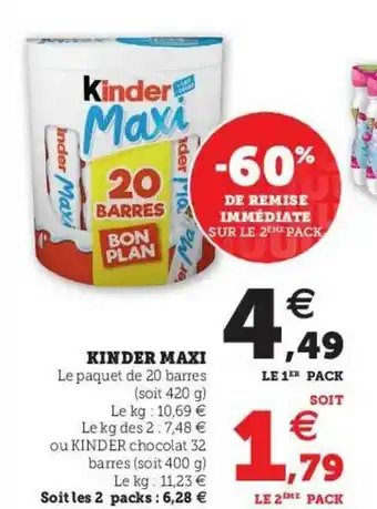 U Express Kinder Maxi offre