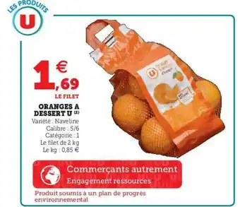 U Express Oranges à Dessert U offre