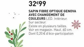 Sapin Fibre Optique Genova Avec Changement De Couleurs