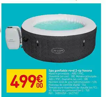Weldom Spa Gonflable Rond 2-4p Havana offre