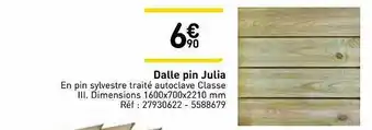 Weldom Dalle Pin Julia offre