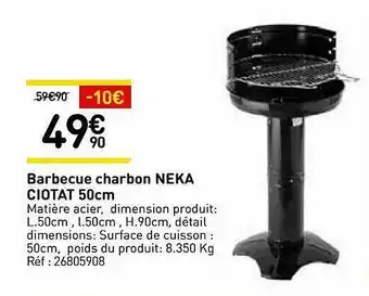 Weldom Barbecue Charbon Neka Ciotat 50 Cm offre