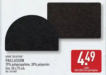 ALDI HOME CREATION® Paillasson offre