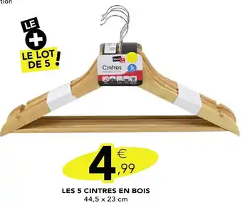 Stokomani Les 5 cintres en bois offre