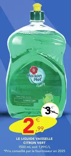 Stokomani MAISON NET Le liquide vaisselle citron vert offre