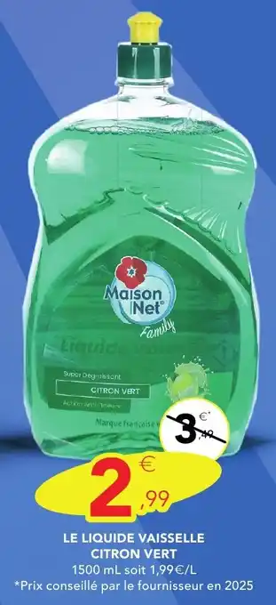 Stokomani MAISON NET Le liquide vaisselle citron vert offre