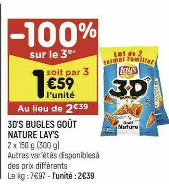3d's Bugles Goût Nature Lay's