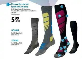 Lidl Chaussettes De Ski Femme Ou Homme offre