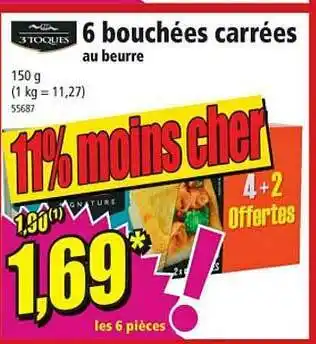Norma 6 Bouchées Carrées Au Beurre 3 Toques offre