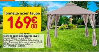 Tonnelle Acier Oxis 300x300 Taupe