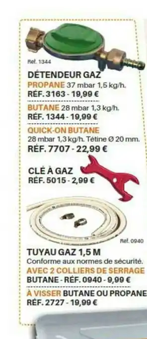 Détendeur Gaz, Tuyau Gaz 1,5 M