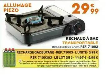 Shopix Réchaud à Gaz Transportable offre