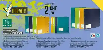 Plein ciel Chemise, Boîte, Classeur Pp Forever Exacompta offre