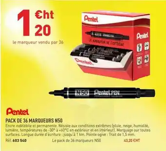 Pack De 36 Marqueurs N50 Pentel