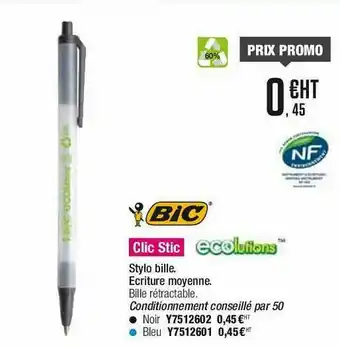 Plein ciel Clic Stic Bic offre