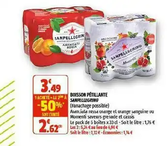 Coccinelle Supermarché Boisson Pétillante Sanpellegrino offre
