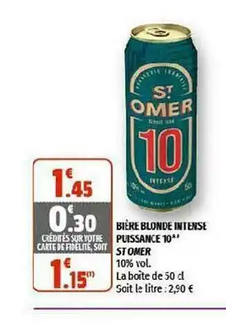 Coccinelle Supermarché Bière Blonde Intense Puissance 10 St Omer offre