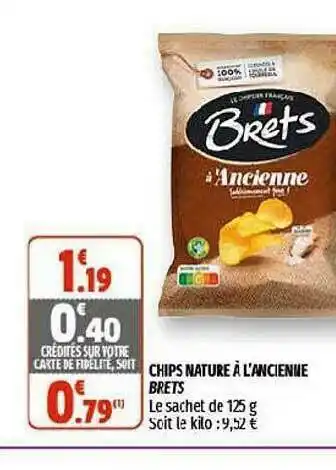 Coccinelle Supermarché Chips Nature à L'ancienne Brets offre