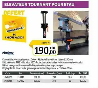 DomPro élevateur Tournant Pour étau offre