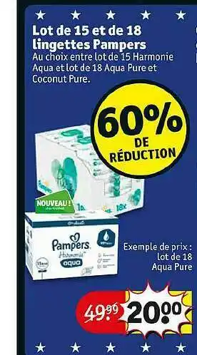 Lot De 15 Et De 18 Lingettes Pampers