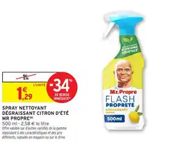 Intermarché Spray nettoyant dégraissant citron d'été mr propre offre