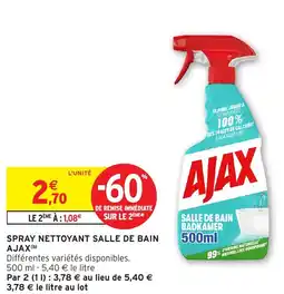 Intermarché Spray nettoyant salle de bain ajax offre