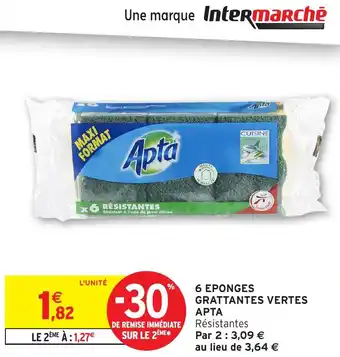 Intermarché 6 eponges grattantes vertes apta offre