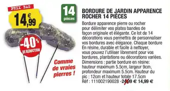 Outiror Bordure De Jardin Apparence Rocher 14 Pièces -40% De Réduction offre
